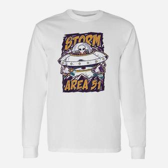 Storm Area 51 They Cant Stop Us All Ufo Roswell Alien Long Sleeve T-Shirt - Seseable