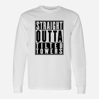 Straight Outta Tilted Towers Fan Langarmshirts, Gaming Motiv Tee - Seseable