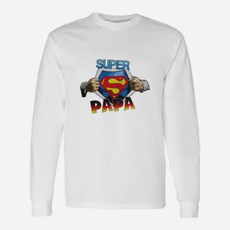 Super Papa, best christmas gifts for dad Long Sleeve T-Shirt - Seseable