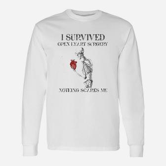 I Survived Open Heart Surgery Survivor Long Sleeve T-Shirt - Seseable