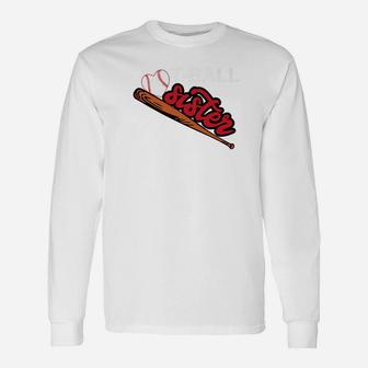 Tball Sister Cute Female Sibling Player Long Sleeve T-Shirt - Seseable