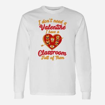 Teacher Valentines Day Classroom Teaching Long Sleeve T-Shirt - Seseable