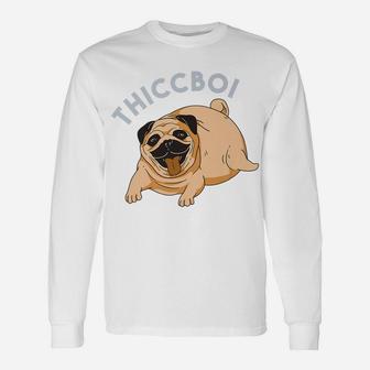 Thiccboi Thicc Boi Fat Dog Meme Long Sleeve T-Shirt - Seseable