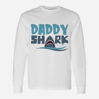 Trendy Daddy Shark, best christmas gifts for dad Long Sleeve T-Shirt - Seseable