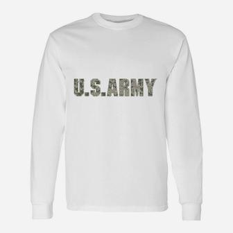 Us Army Camo Green Long Sleeve T-Shirt - Seseable
