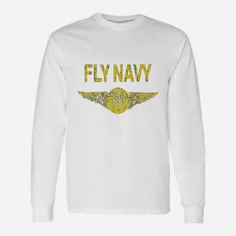 Us Navy Original Fly Navy Long Sleeve T-Shirt - Seseable