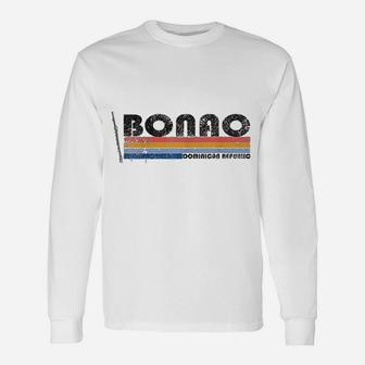Vintage 1980s Style Bonao Dominican Republic Long Sleeve T-Shirt - Seseable
