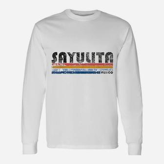 Vintage 1980s Style Sayulita Mexico Long Sleeve T-Shirt - Seseable