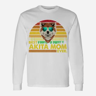 Vintage Best Akita Mom Ever Dog Mommy Mother Long Sleeve T-Shirt - Seseable