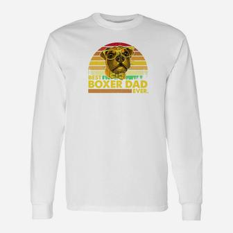 Vintage Best Boxer Dad Ever Dog Daddy Father Long Sleeve T-Shirt - Seseable
