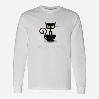 Vintage Best Cat Dad Ever Cat Daddy Father Men Long Sleeve T-Shirt - Seseable