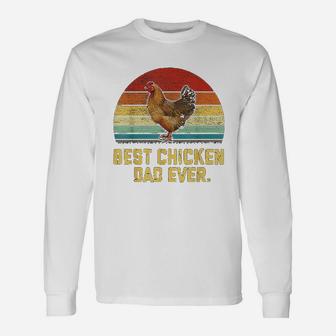 Vintage Best Chicken Dad Ever Long Sleeve T-Shirt - Seseable