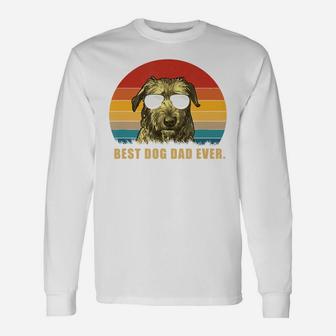 Vintage Best Dog Dad Ever Shirt Irish Wolfhound Shirts Long Sleeve T-Shirt - Seseable