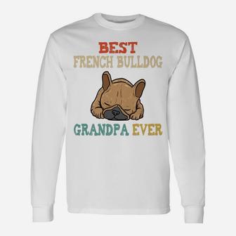 Vintage Best French Bulldog Grandpa Long Sleeve T-Shirt - Seseable