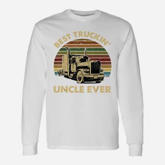 Vintage Best Truckin' Uncle Ever Retro Father's Day T-shirt Long Sleeve T-Shirt - Seseable