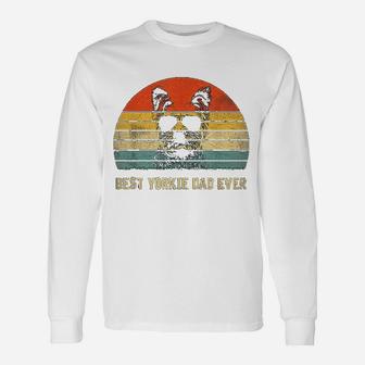 Vintage Best Yorkie Dad Ever Fathers Day For Lover Long Sleeve T-Shirt - Seseable