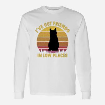 Vintage Chartreux I Have Got Friends In Low Places Cat Lovers Long Sleeve T-Shirt - Seseable