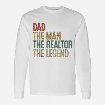 Vintage Dad Man Realtor Legend Father Real Estate Agent Long Sleeve T-Shirt - Seseable
