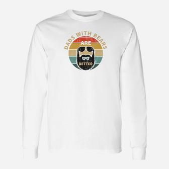Vintage Dads With Beards Are Better Retro Fathers Day Premium Long Sleeve T-Shirt - Seseable