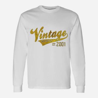 Vintage Est 21st Aged 21 Yrs Old Bday 20th Birthday Long Sleeve T-Shirt - Seseable
