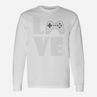 Vintage Gamer Geek Boys Valentines Day Long Sleeve T-Shirt - Seseable