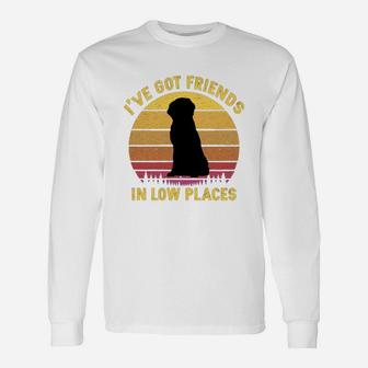 Vintage Golden Retriever I Have Got Friends In Low Places Dog Lovers Long Sleeve T-Shirt - Seseable