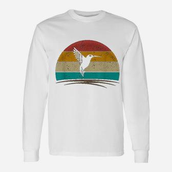 Vintage Hummingbird Retro Distressed Hummingbird Long Sleeve T-Shirt - Seseable