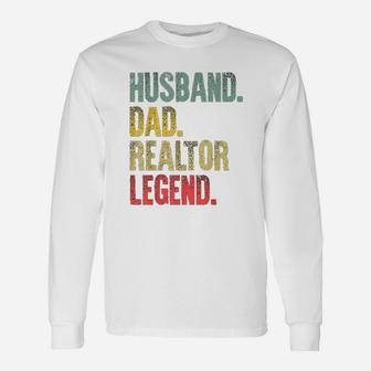 Vintage Husband Dad Realtor Legend Retro Long Sleeve T-Shirt - Seseable