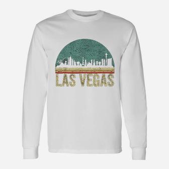 Vintage Retro Las Vegas Souvenir Skyline Las Vegas Long Sleeve T-Shirt - Seseable