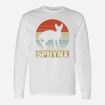 Vintage Shirt For Sphynx Cat Lover Birthday Long Sleeve T-Shirt - Seseable