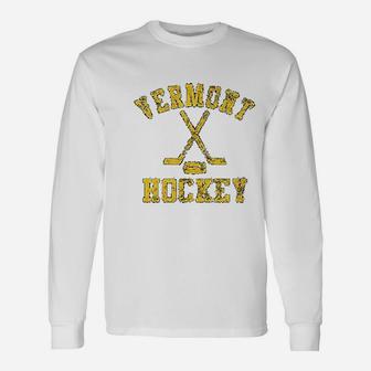 Vintage Vermont Hockey Long Sleeve T-Shirt - Seseable