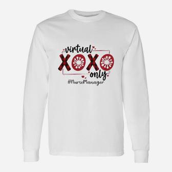 Vitual Xoxo Only Nurse Manager Red Buffalo Plaid Nursing Job Title Long Sleeve T-Shirt - Seseable