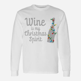 Wine Christmas Spirit Drinking Party For Women Long Sleeve T-Shirt - Seseable