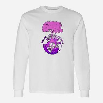 World Peace Sign Tree Earth Day Hippie Environment Long Sleeve T-Shirt - Seseable