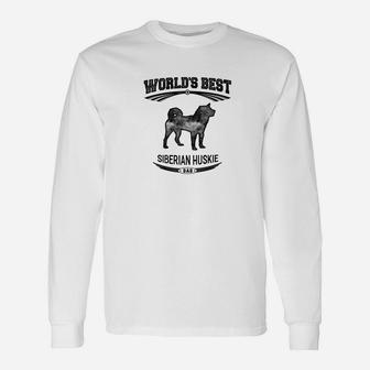 Worlds Best Siberian Huskie Dog Dad Men Shirts1 Long Sleeve T-Shirt - Seseable