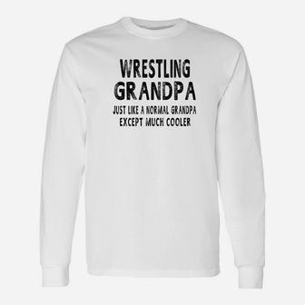 Wrestling Grandpa Fathers Day Grandpa Long Sleeve T-Shirt - Seseable