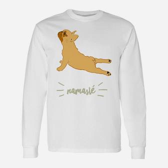 Yoga Dog Quote Namaste French Bulldog Lover Long Sleeve T-Shirt - Seseable