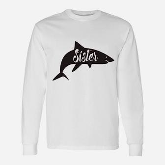 Youth Sister Shark Beach Summer Vacation Long Sleeve T-Shirt - Seseable