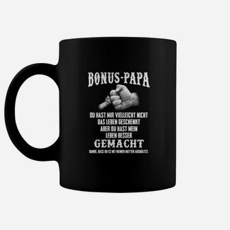 Bonus-Papa Schwarz Tassen, Sprüche für Stiefväter, Vatertagsgeschenk - Seseable