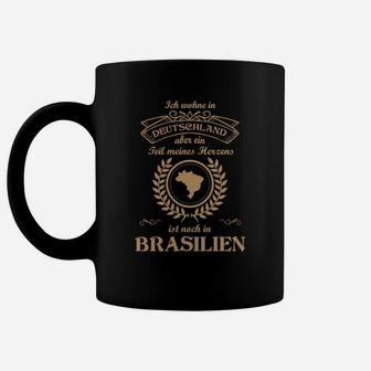 Deutschland-Brasilien Tassen mit Herz, Witziges Motiv - Seseable