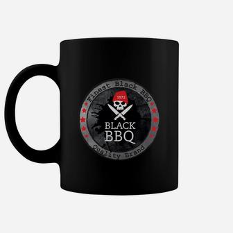 Grill-Thema Herren Tassen Black BBQ mit Totenkopf-Logo, Schwarz - Seseable