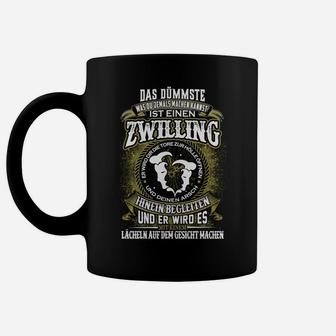 Lustiges Zwilling-Spruch Tassen, Witziges Geschwister Tee in Schwarz - Seseable