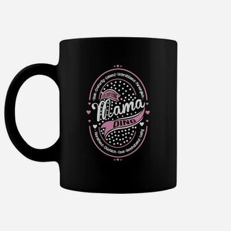 Retro Diner Stil Tassen Mama's Diner, Schwarz mit Rosa Highlights - Seseable