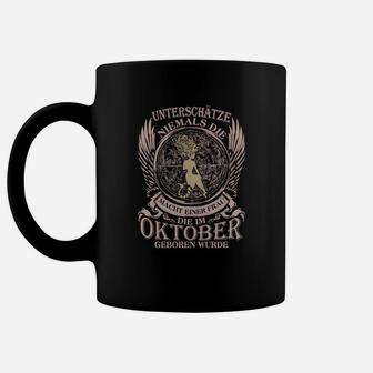 Schwarzes Adler Tassen, Oktober Geburtstags Motto - Seseable