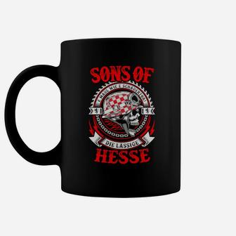 Schwarzes Biker Tassen Sons of Hesse, Motorrad-Design - Seseable