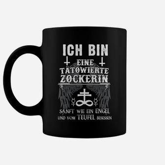 Tätowierte Zockerin Tassen, Engel und Teufel Design - Seseable