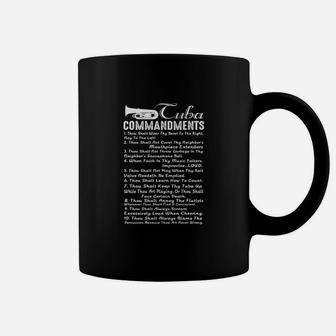 10 Tuba Commandments Shirt - Mens T-shirt Coffee Mug - Seseable