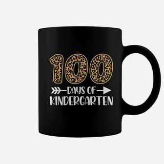 100 Days Of Kindergarten Teacher Student Leopard Gift Coffee Mug - Seseable