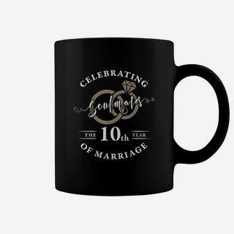 10th Wedding Anniversary Soulmates 10 Years Of Marriage Coffee Mug - Seseable