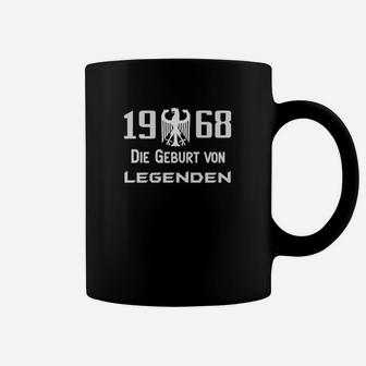 1968 Geburt von Legenden Tassen, Schwarzes Retro Geburtstags-Tassen mit Lorbeerkranz - Seseable